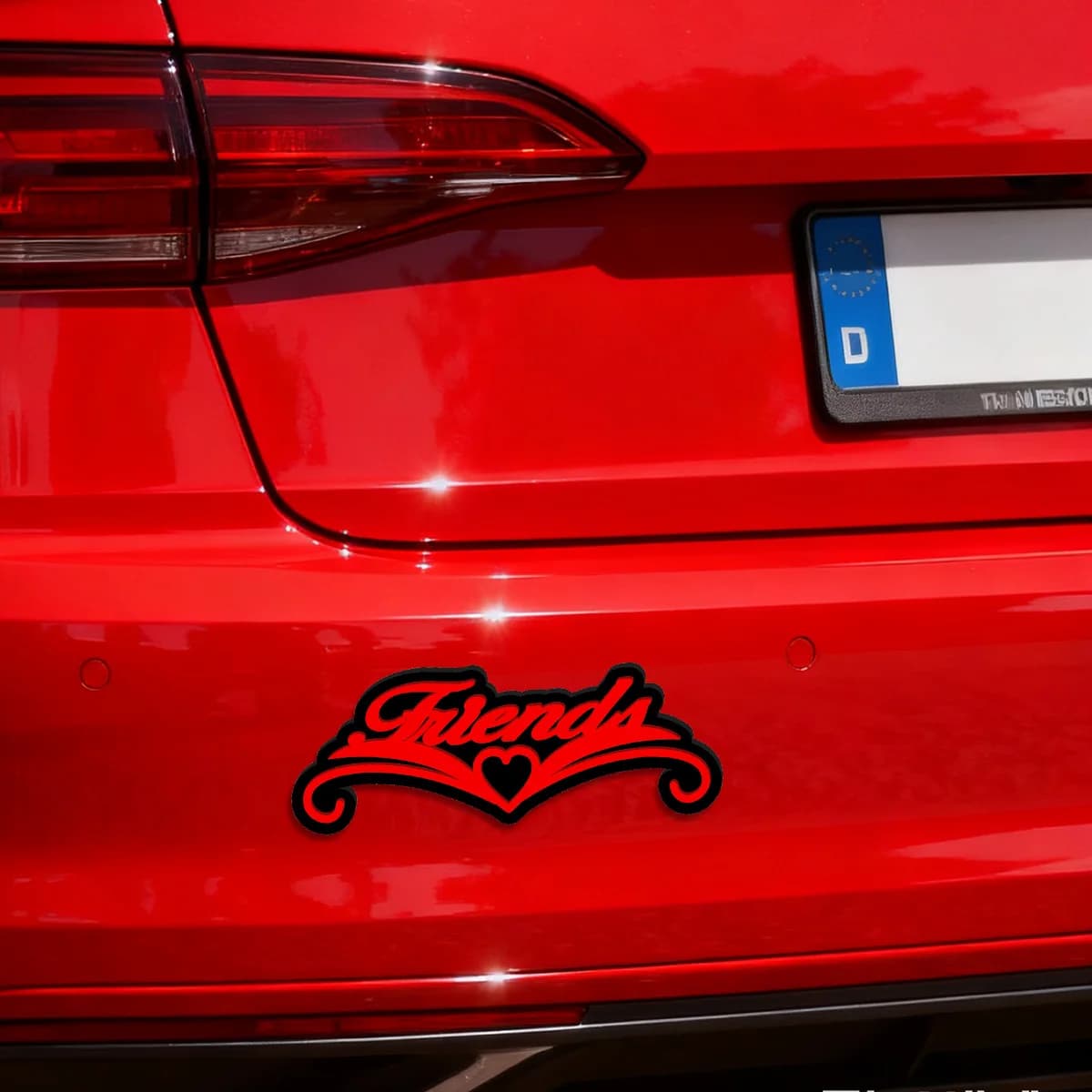 Adesivi per Auto con Decorazione a Cuore in Stile Romantico, Decalcomanie in Acrilico Rosso Stratificato per Auto e Chitarra, per Personalizzazione Fai-da-Te