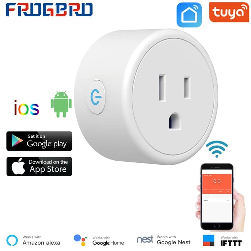 FROGBRO Tuya Smart Wifi Plug Mini presa intelligente Funziona con Alexa Google Assistant Nessun hub richiesto Solo elencato ETL e FCC 2,4 GHz