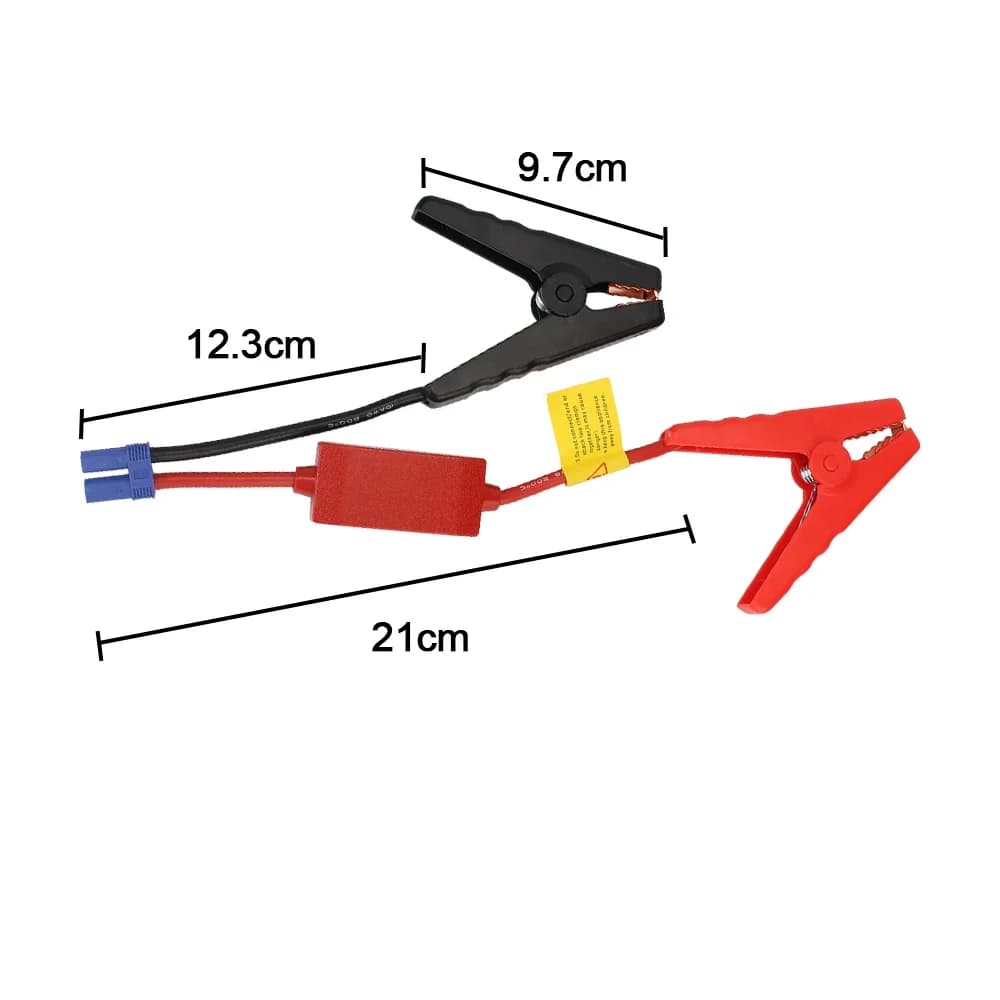 Cavo batteria di emergenza con clip a coccodrillo per avviamento di emergenza per auto da 12 V con connettore EC5 per camion