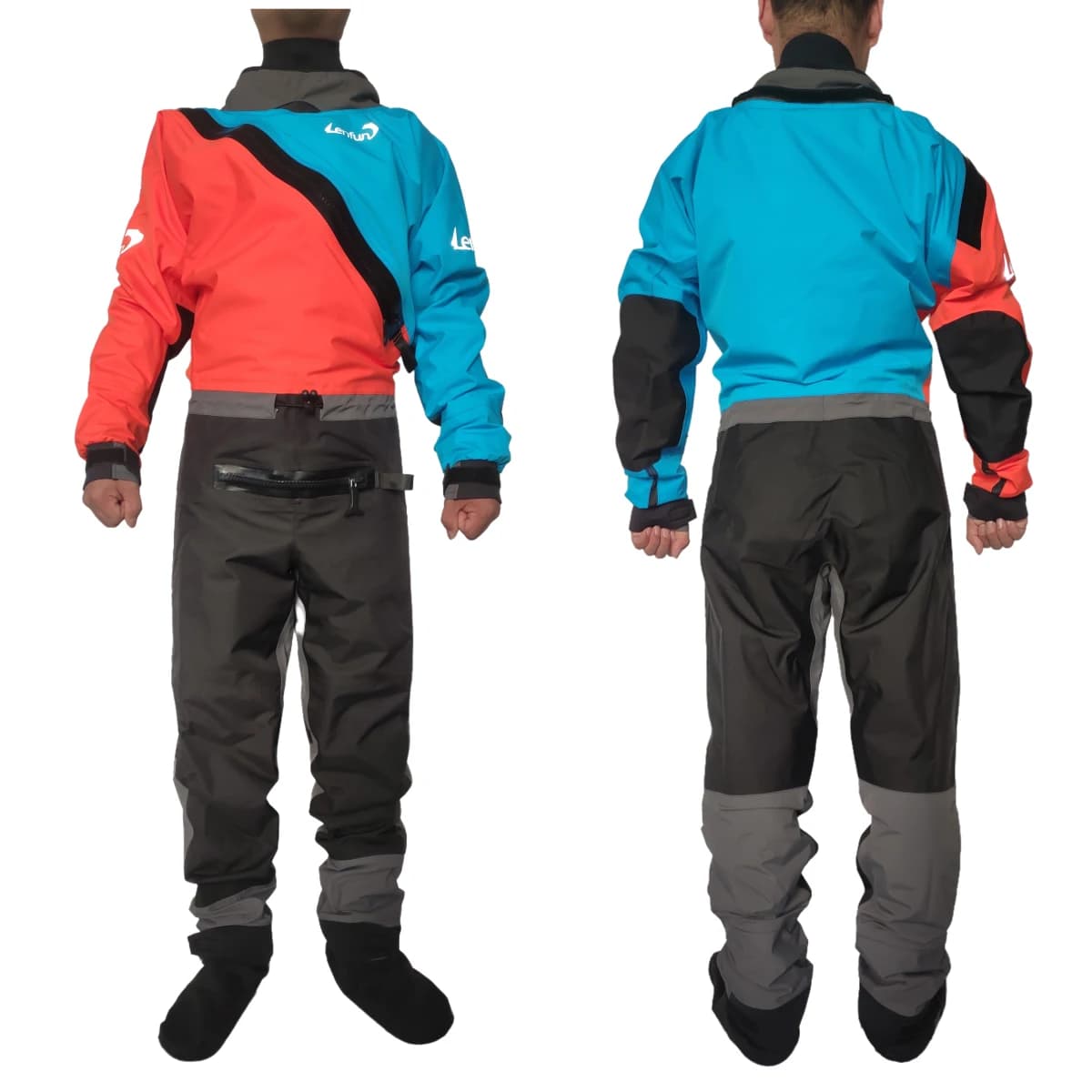 Tuta impermeabile per kayak SUP kitesurf Kayak Surf Paddling Tuta asciutta Panno superiore per trampoliere sul petto traspirante e impermeabile