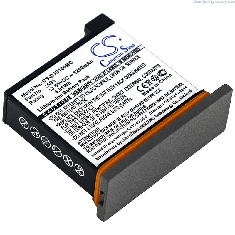 100% NUOVA batteria per fotocamera da 3,85 V 1250 mAh e caricabatterie AB1 per DJI Osmo Action
