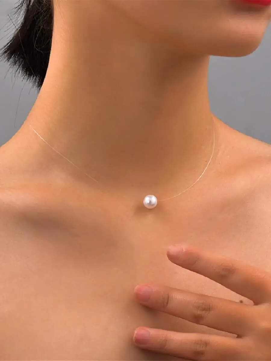 1pc Fashion PMMA Glow Dark Bead Pendant Necklace for Women Daily Wear Decoration
