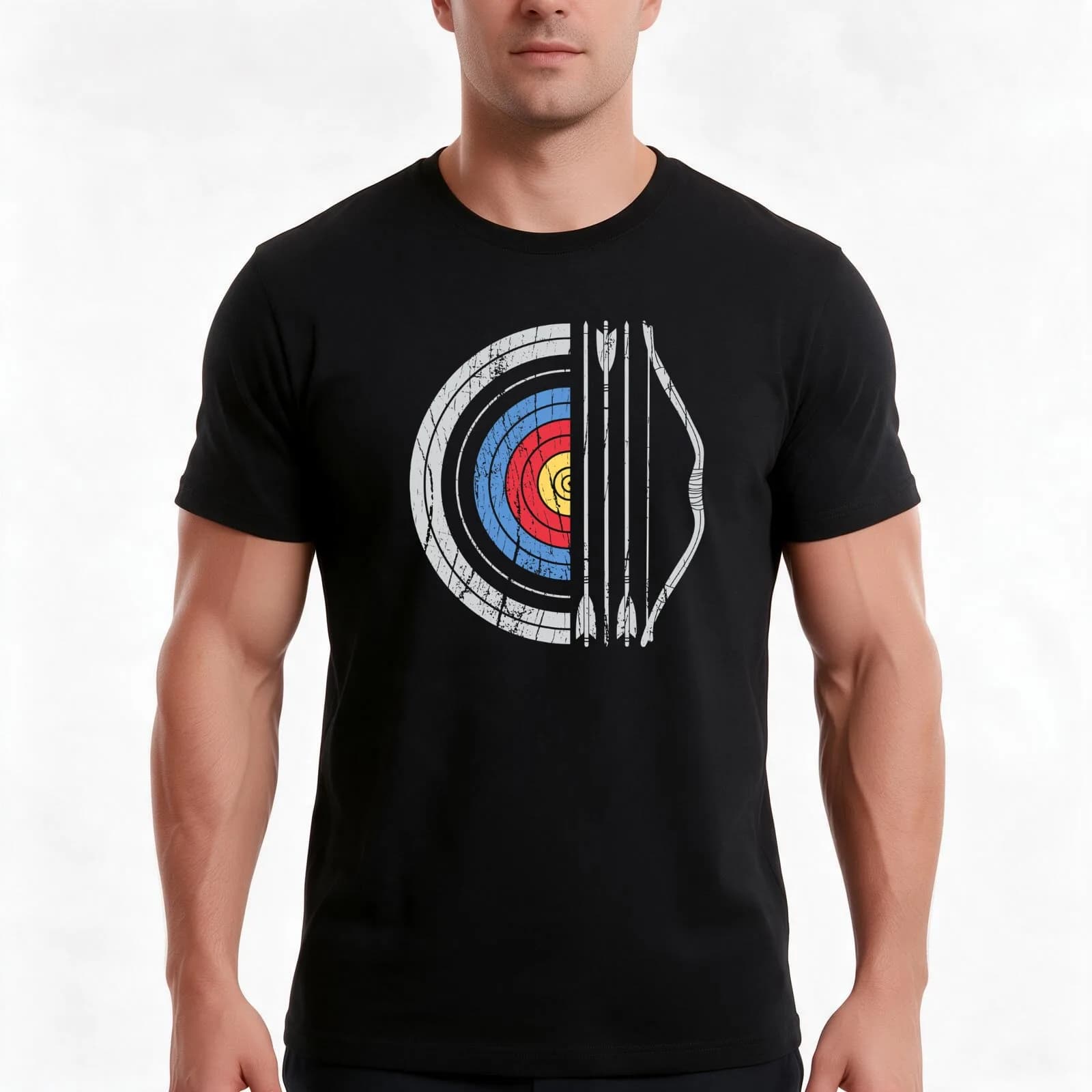 Archery Target Bow And Arrow Archer Retro Vintage T-Shirt, Summer Casual Cotton Tee, Oversized Streetwear Tops, Unisex Men Women