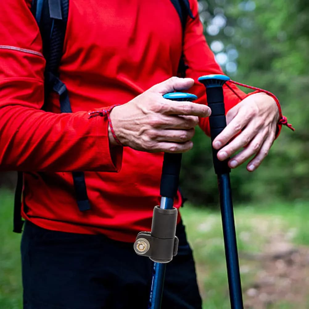 2Pcs Walking Stick External Lock Compatible with Trekking Poles Easy Install Rubber Buckle for Hiking Backpacking Mountain