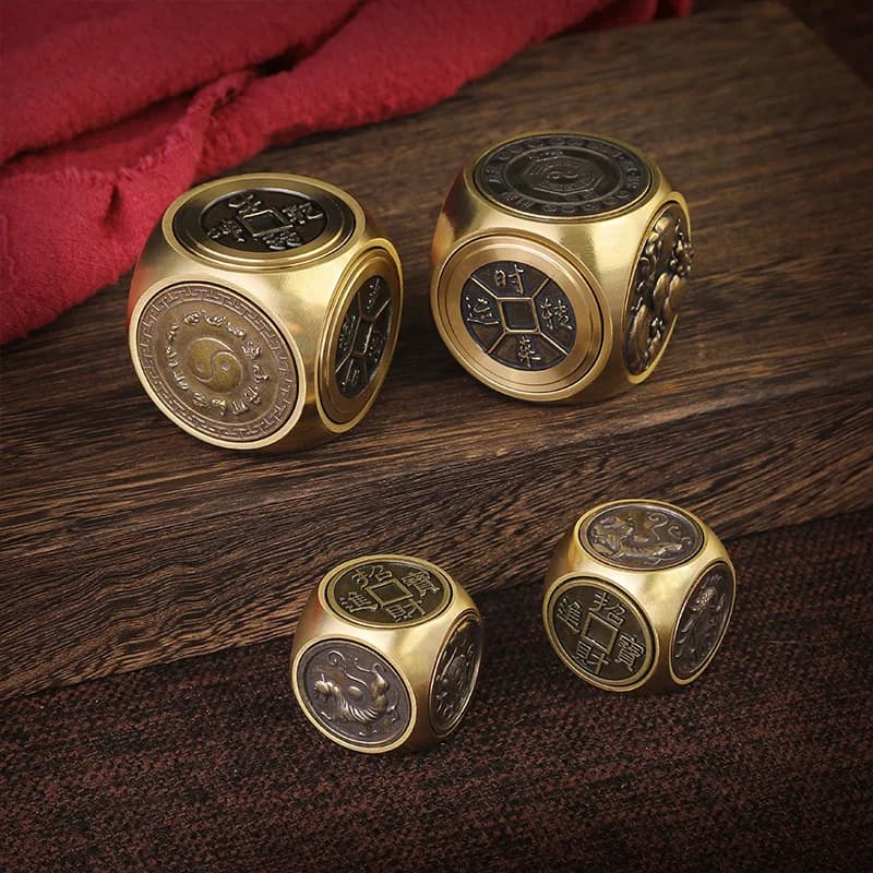 Cubo antistress in rame a sei facce Quattro Animali Fidget Spinner EDC Cubo di decompressione Giocattoli antistress per adulti