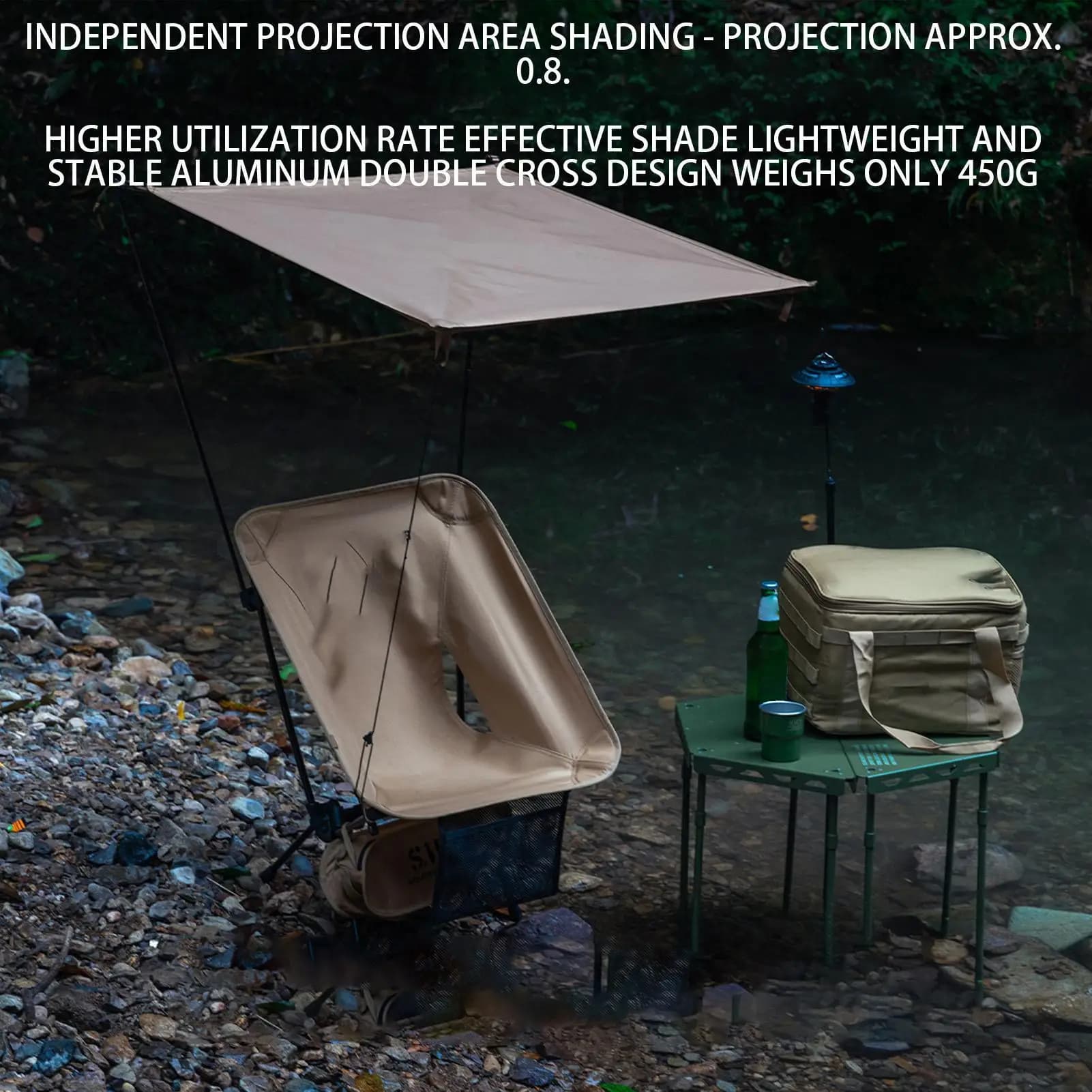 Tenda da sole per sedia da spiaggia Protezione UV Tenda da sole per sedia lunare da esterno Baldacchino pieghevole da campeggio impermeabile per la pesca in campeggio
