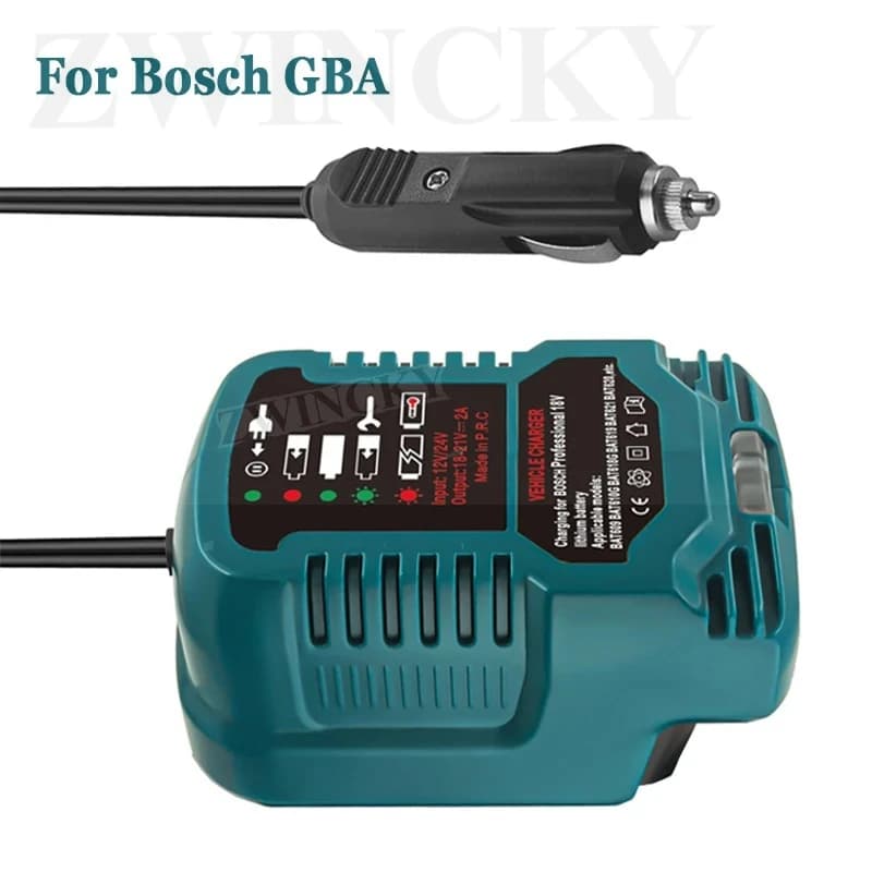 Sostituisci il mini caricabatteria da auto per batteria Bosch 18V Caricabatteria da auto rapido portatile per spina accendisigari serie Bosch GBA 1/2 dimensioni
