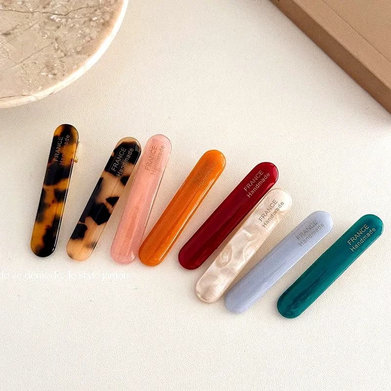 Gold Standard Oval Slim Bangs Clip Barrettes Duckbill Clip Women's Simple Brown Hair Clip Broken Hair Barrettes Hair Accessories
