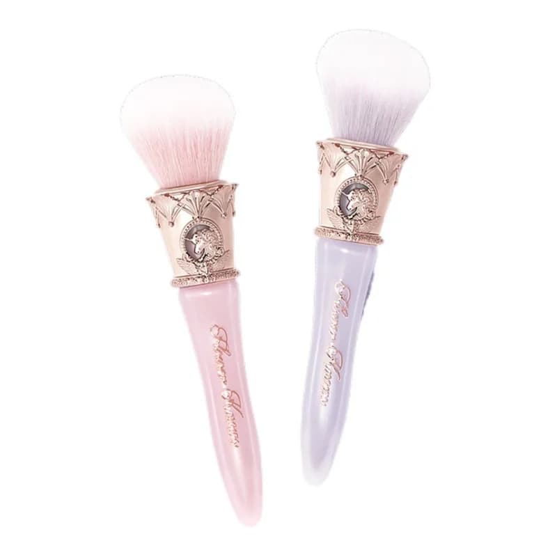 Set of Flowerknows Makeup Brushes Knight Unicorn Collection, Inclined Design and Clipboard for Precise Application, Cruelty Free Powder Brush