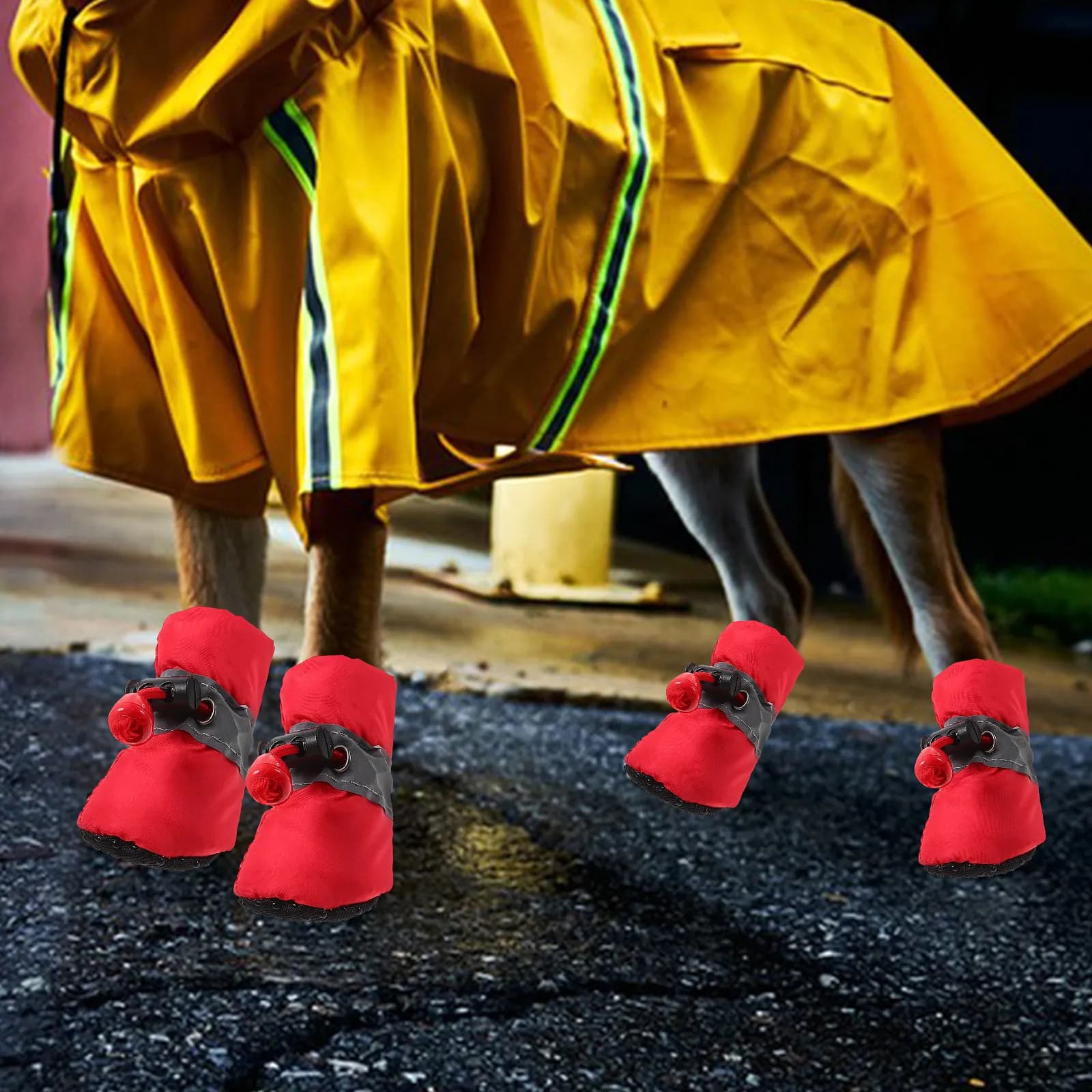 4 Pezzi Scarpe per Cani Antiscivolo, Stivaletti per Cuccioli, Protezioni per Zampe, Caldi e Impermeabili, Scarpe Antiscivolo per Cuccioli da Esterno