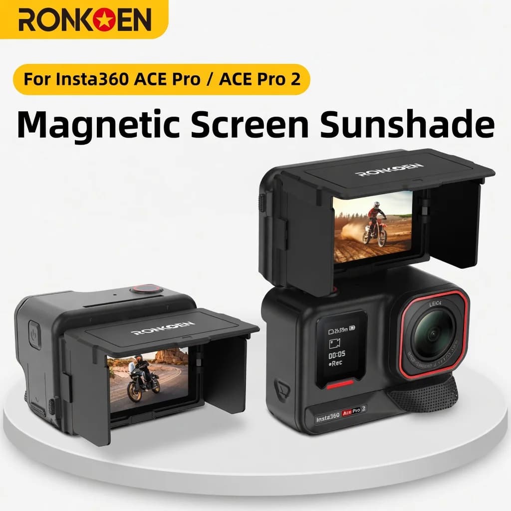 RONKOEN Per Insta360 Ace Pro 2/Pro SR-ARC-1 Parasole Magnetico Pieghevole Anti-Riflesso, Accessori per Fotocamera Sportiva