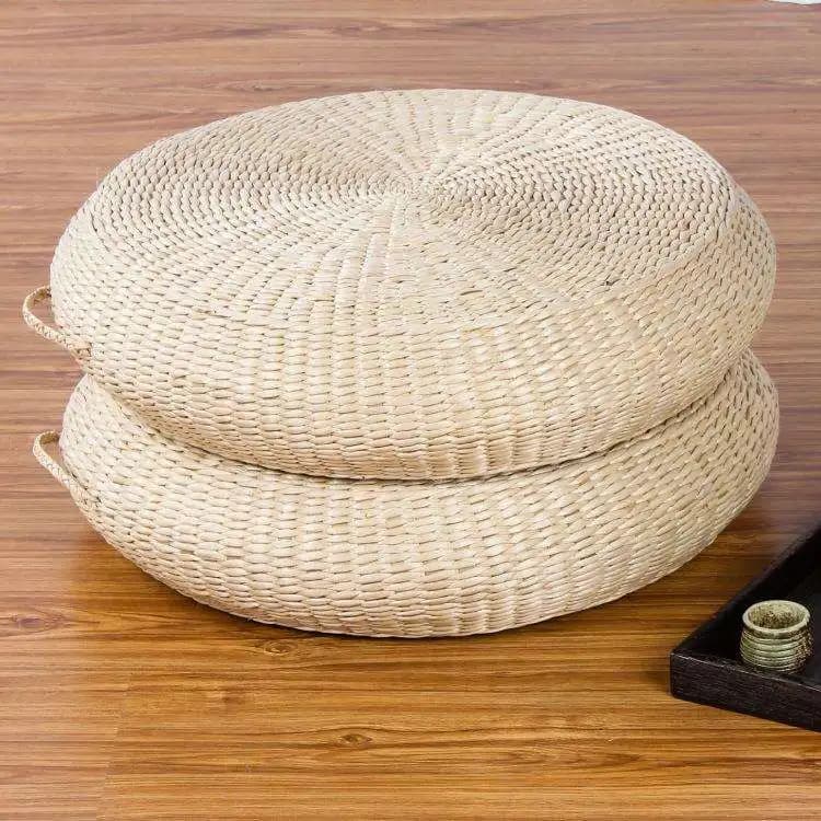 Japanese Style Straw Woven Floor Sitting Pad Zen Meditation Tea Ceremony Tatami Home Use Window Cushion Living Room
