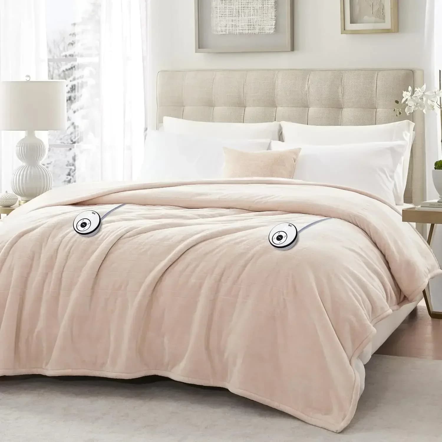 Coperta Elettrica King Size 254x229 cm, Morbida Coperta Riscaldata in Flanella con 10 Livelli di Calore e Spegnimento Automatico da 1 a 12 Ore, Lavabile in Lavatrice