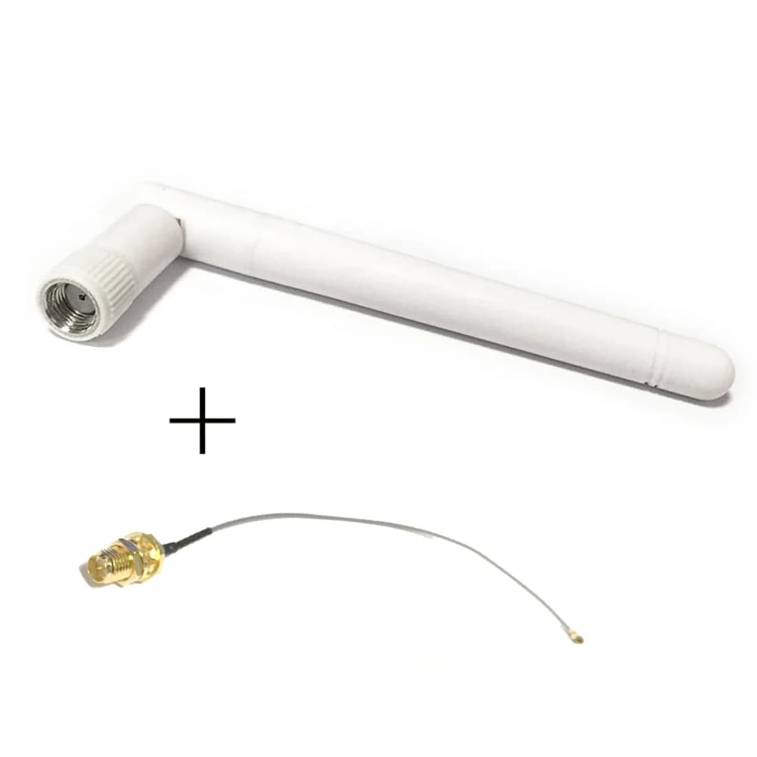 Antenna Wifi 2.4Ghz 3dbi Guadagno RP-SMA Maschio Omni + RP-SMA Femmina a U.FL Cavo connettore 15 cm