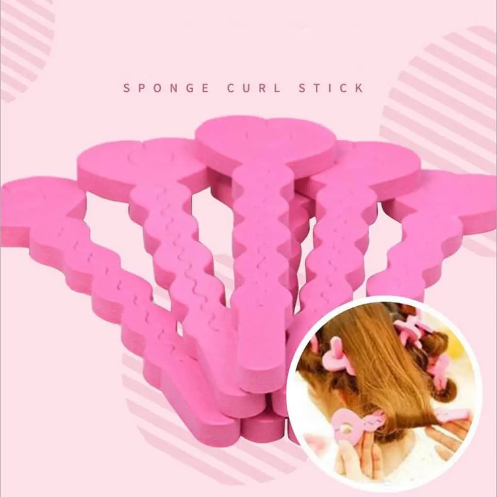 Sponge foam roller for hairdresser with unique heart shaped key design from 10 pieces