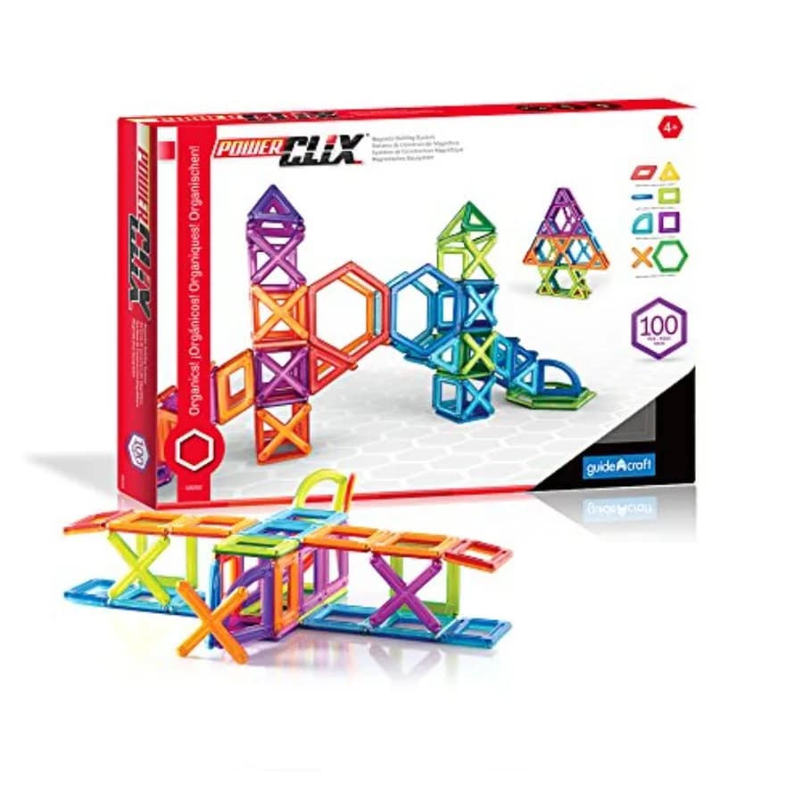 Set di Blocchi Magnetici da Costruzione, 100 Pezzi di Piastrelle Magnetiche, Gioco Educativo STEM
