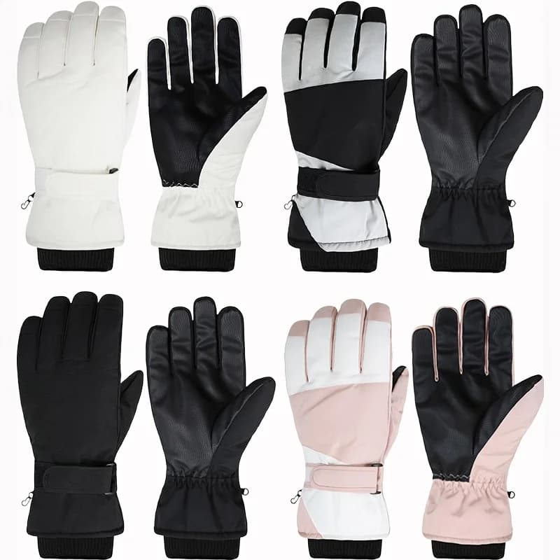 Guanti da sci invernali per donna uomo guanti caldi antivento tinta unita guanti touch screen impermeabili accessori sportivi da ciclismo