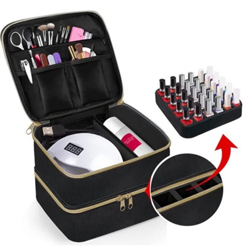 Portable 1PC Nail Polish Storage Bag Essential Oil Storage Nail Products Baking Lamp 30 Bottles To Accommodate Storage Box