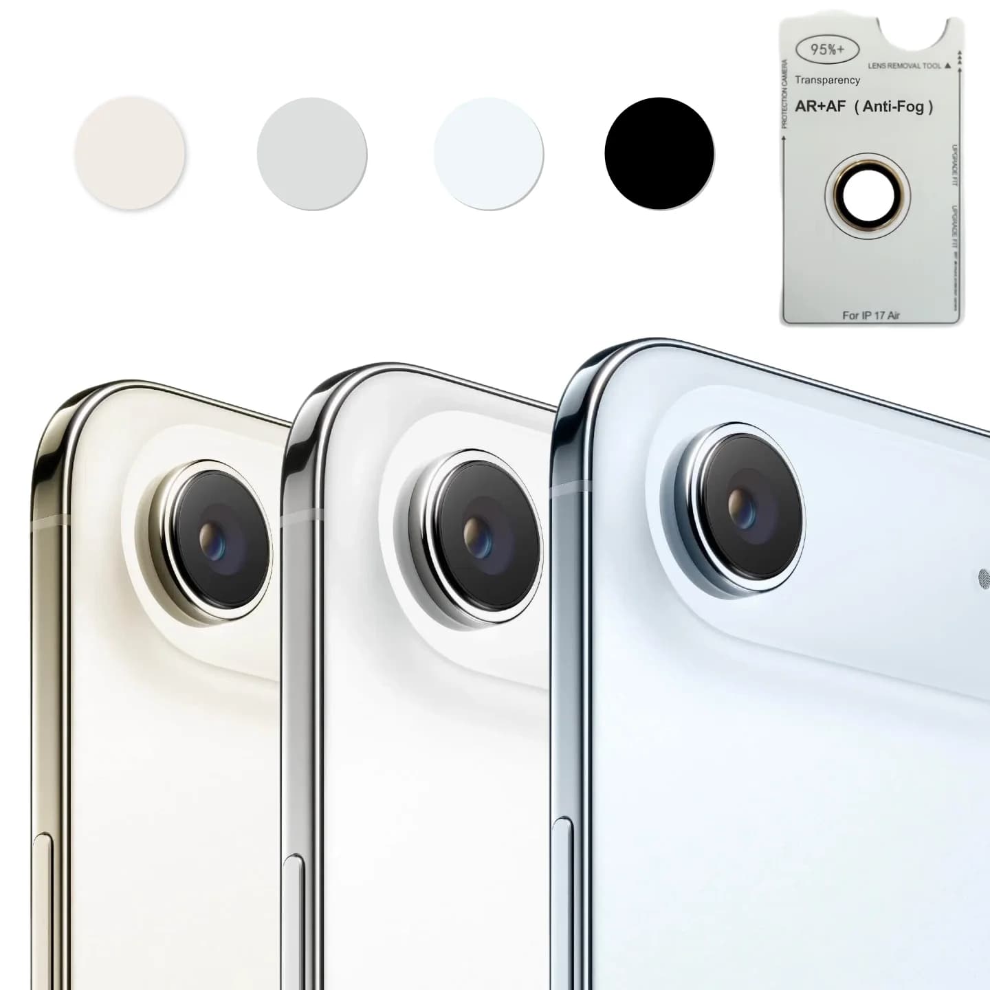 Per iPhone Air Original AR AF Pellicola protettiva per fotocamera in vetro temperato antiappannamento Nero Argento Grigio Dorato