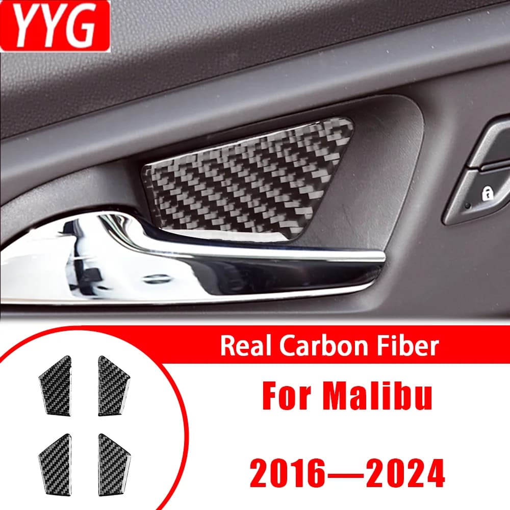 Carbon Fiber Inner Door Bowl Protect Panel Car Accessories Interior Cover Trim Modified Sticker For Chevrolet Malibu 2016—2021