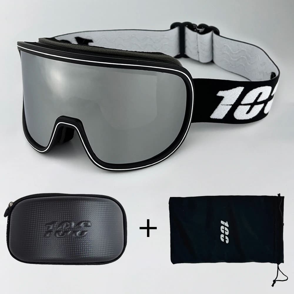 100 Occhiali da sci Anti-appannamento Doppi strati UV400 Grandi occhiali da sci Maschera da sci Snowboard Uomo Donna Occhiali da neve