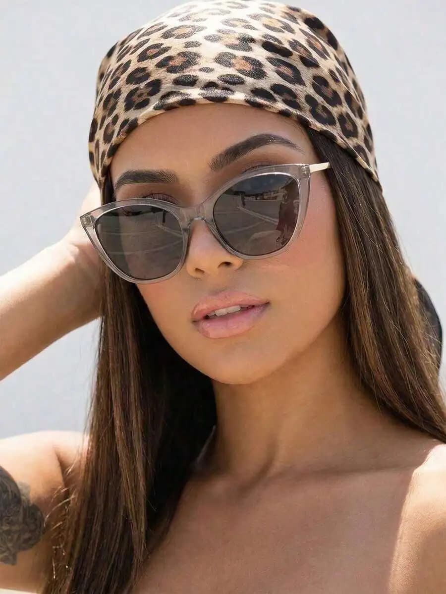 Womens Cat Eye PC Frame Metal Leg Retro Street Style Fashion Sunglasses