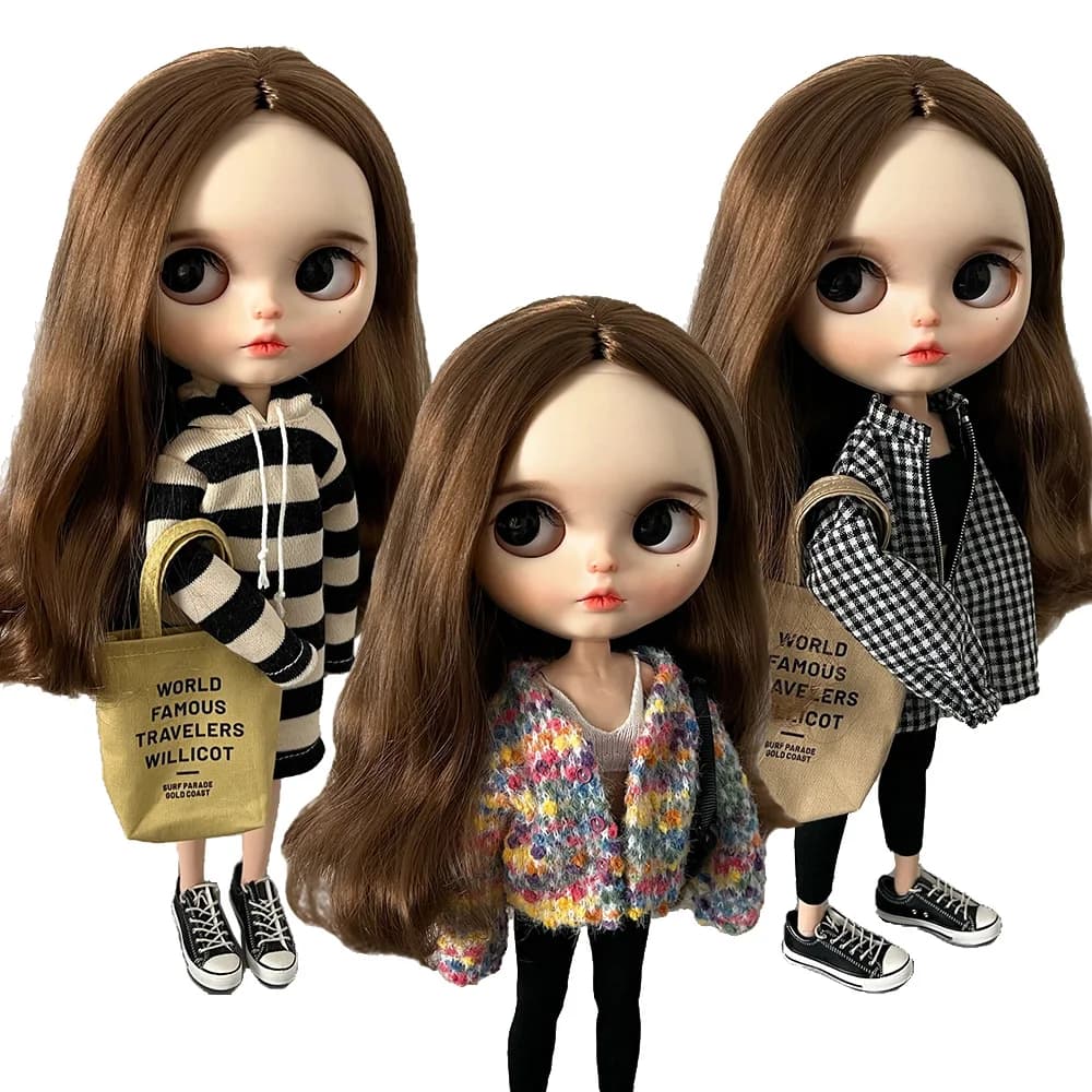 Vestiti per bambole Blyth Maglieria alla moda, Cappotti, Giacche, Felpe con cappuccio, Leggings, Borse, Fit Azone, Accessori per bambole Obitsu Regali per ragazze