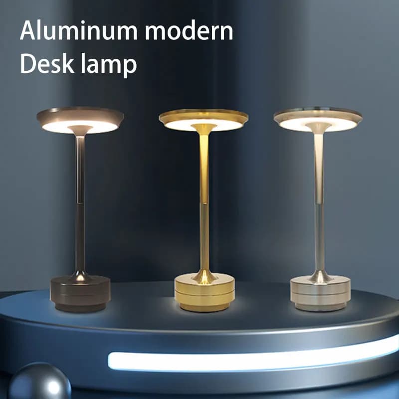 Lampada da tavolo a LED USB Touch Dimming Ricarica in metallo Luce notturna per bar caffetteria Ristorante Lettura sul comodino Decorazione Lampade da tavolo
