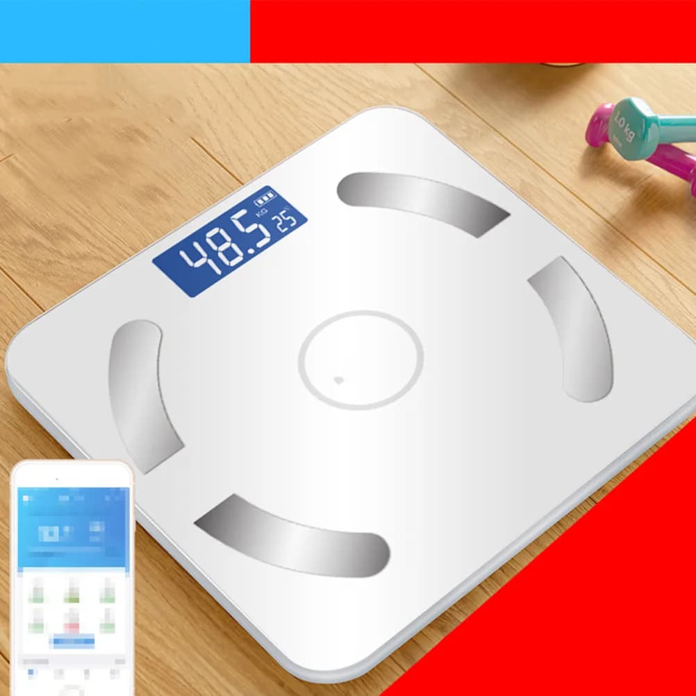 Fat Scale with Bioelectrode Plates for Accurate Bmi Measurement LCD Display Auto on Off App Weight