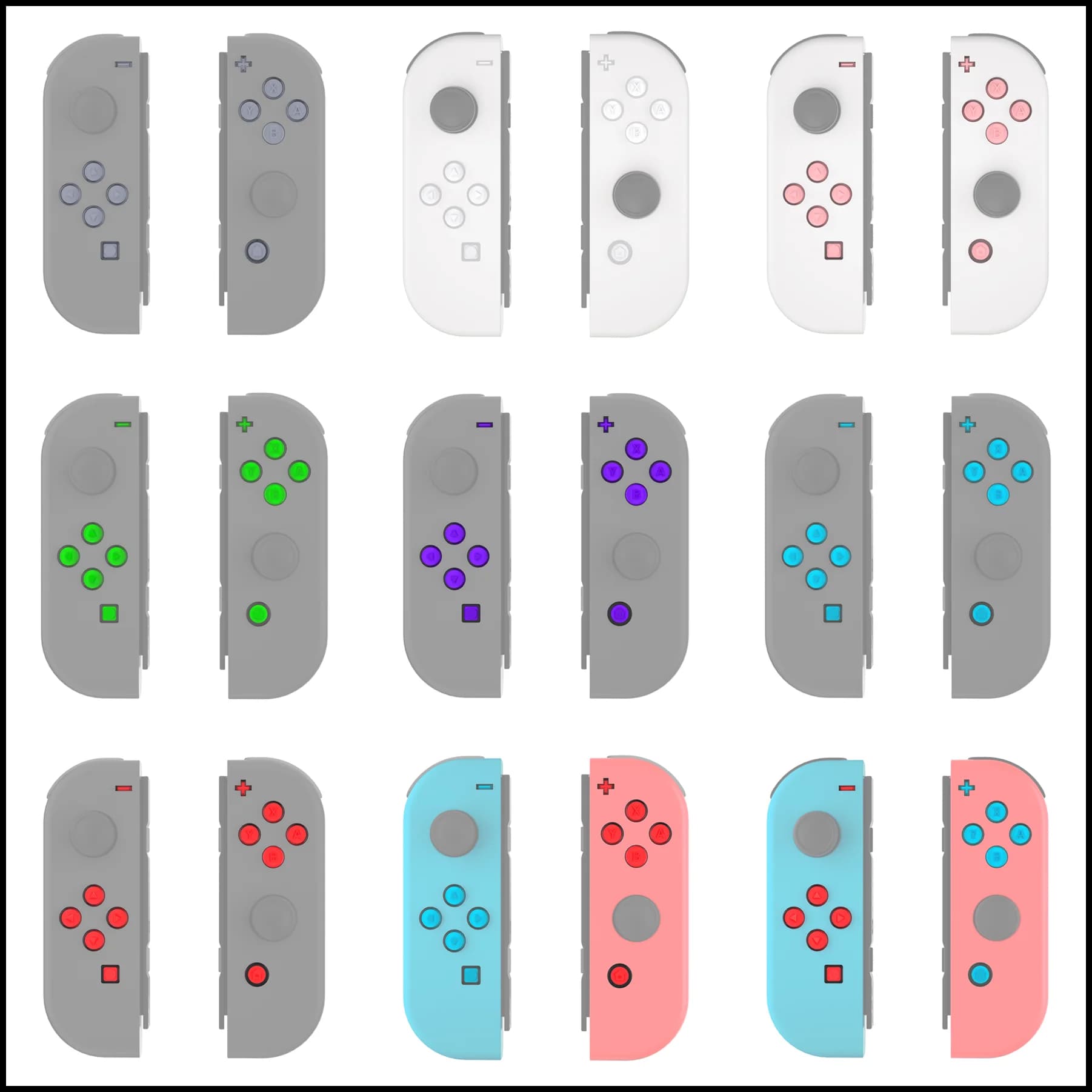 EXtremeRate sostituzione ABXY Direction Home Capture + - Jelly Buttons, bicolore con simboli per Nintendo Switch e OLED Joycon