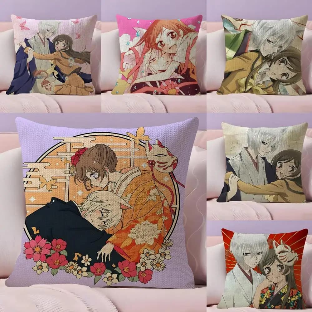 K-Kamisama HajimemashitaA Fodera per cuscino in lino naturale, stampa fronte-retro, federa decorativa per divano, decorazione per la casa, regalo