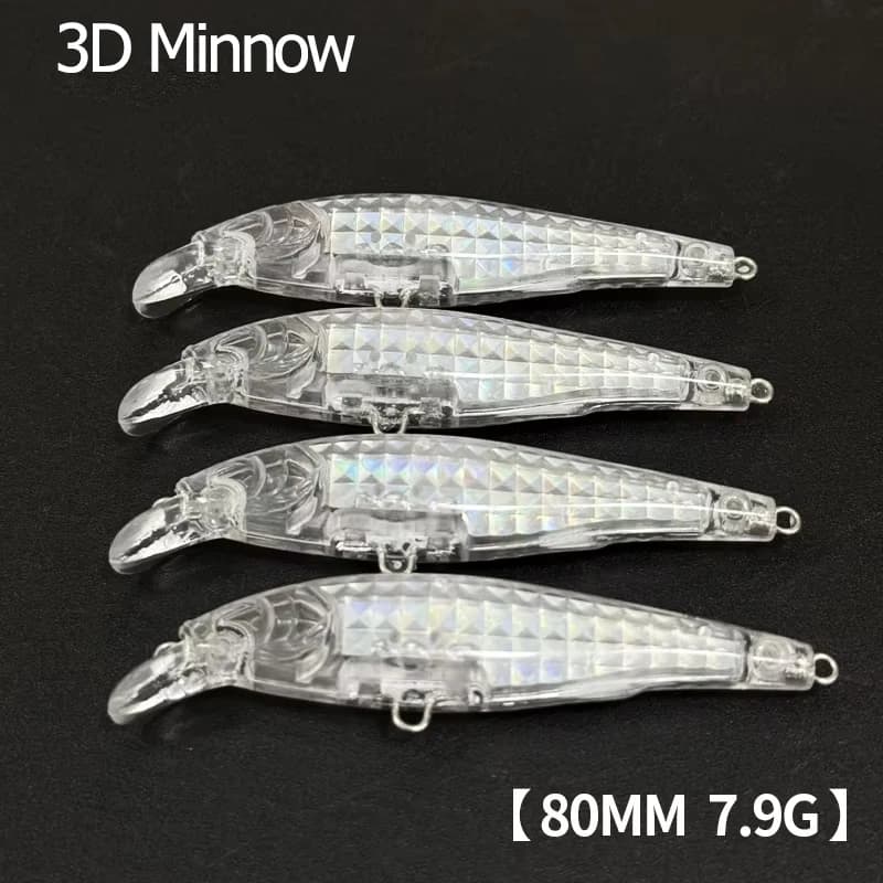 20 pz non verniciato spazi vuoti ciprinidi richiamo 80mm 8.9g galleggiante esca da pesca esca artificiale per spigola trota wobbler accessori per la pesca