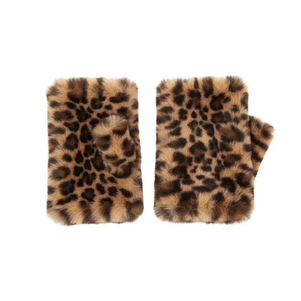 Thickened Fingerless Furry Gloves Fleece Lined Skin Friendly Half Finger Mittens Elastic Cuff Washable Faux Fur Handwarmer
