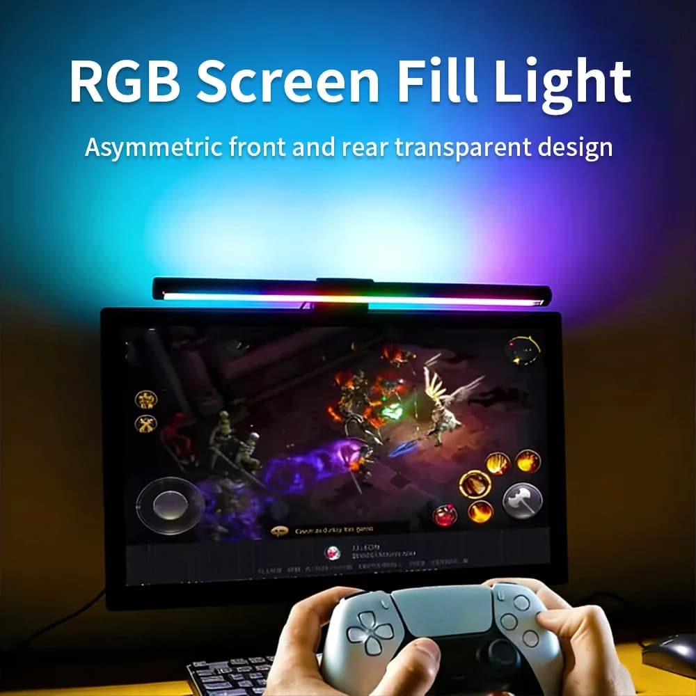 Lampada da Scrivania LED per Computer, Barra Luminosa per Monitor, Protezione Occhi, Dimmerabile, 5V, Adatta per Ufficio, Studio e Gaming