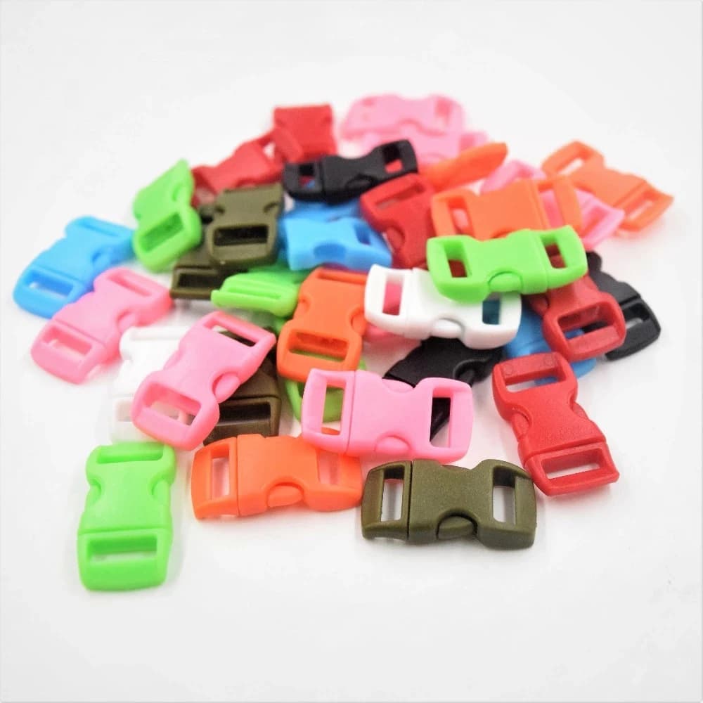 Collare per cani in plastica curva con fibbia a sgancio rapido da 3/8 pollici, cinturino in paracord per campeggio all'aperto