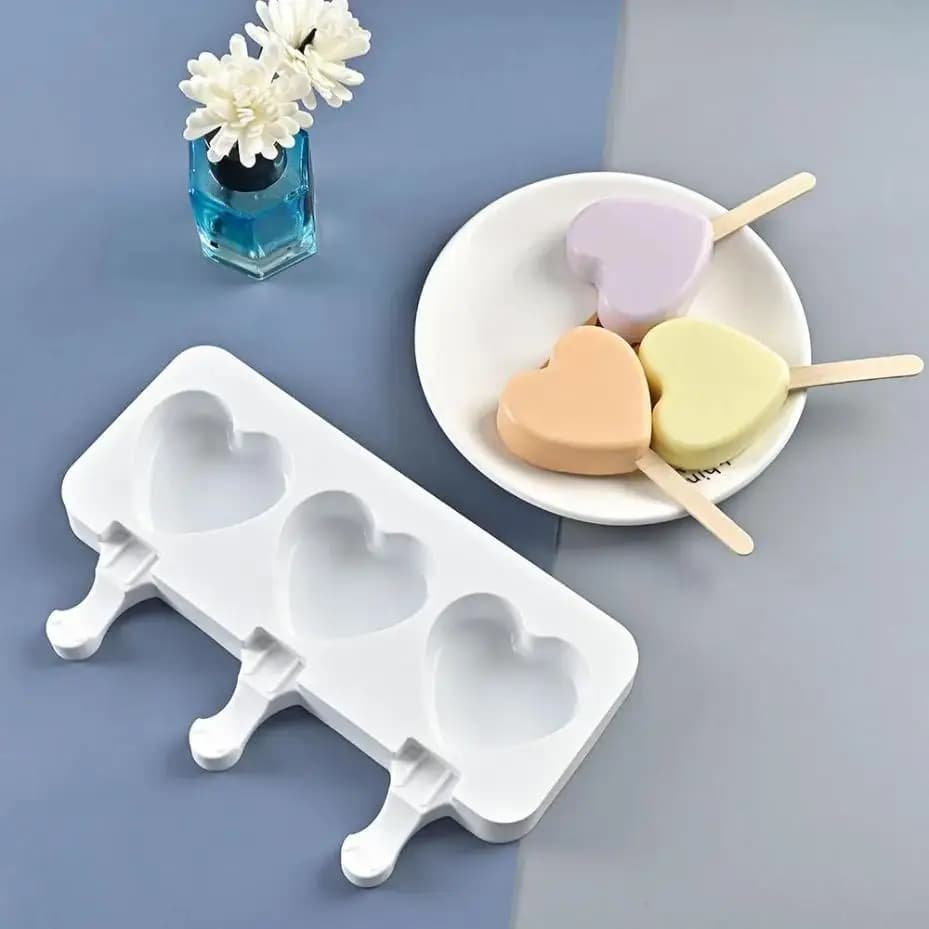 1 Pezzo Stampo in Silicone Alimentare per Ghiaccioli e Gelati Fai da Te, Semplice, per 3-4 Gelati, per l'Estate