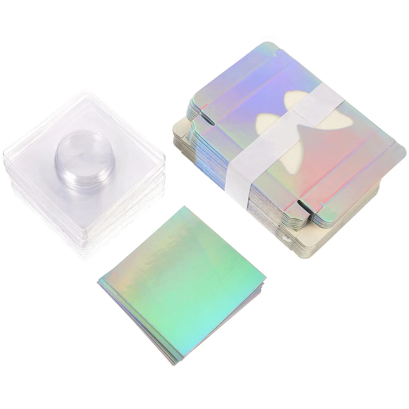 30 Pieces Wallet Container Square for Faux Eyelashes, Light Plastic Organizer Box, Fined Eyelash Tray