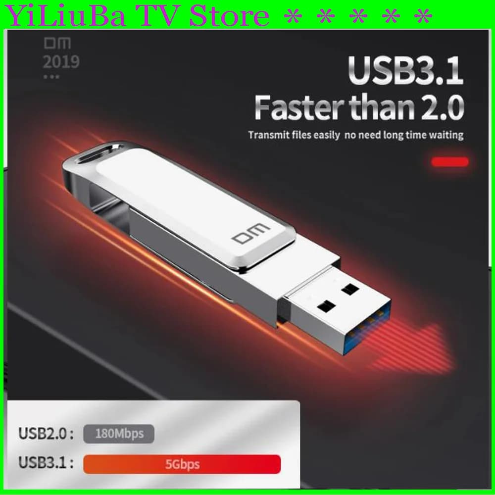 Chiavetta USB DM USB C tipo C USB3.0 PD168 64 GB 128 GB 256 GB per lettore multimediale per smartphone Andriod Box