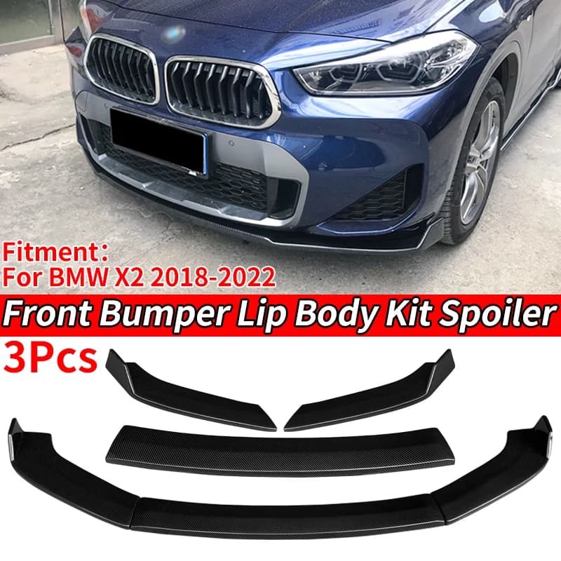 Per BMW X2 F39 2018 2019 2021 2022 Auto Paraurti Anteriore Splitter Lip Body Kit Spoiler Diffusore Guard Carbon Look Accessori Nero