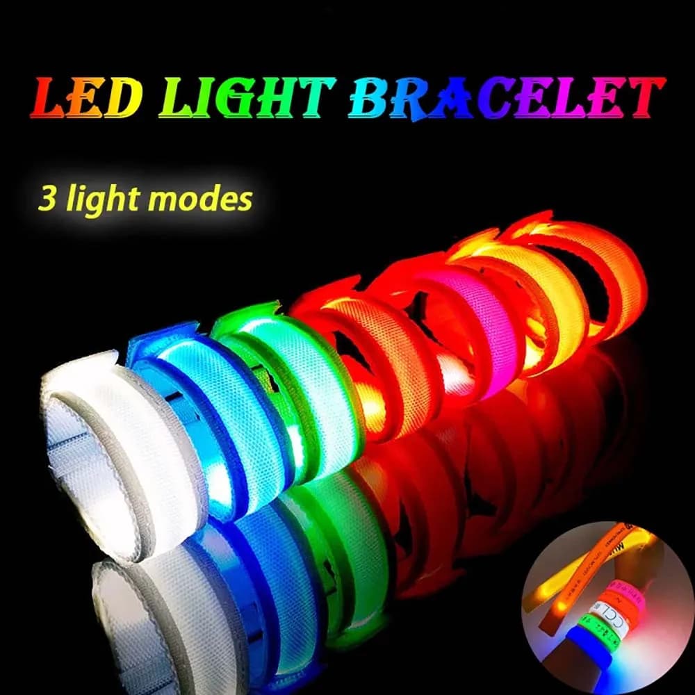 Led braccialetto luminoso concerto Party Bar braccialetto luminoso Velcro LED luminoso sport cinturino da polso forniture per feste