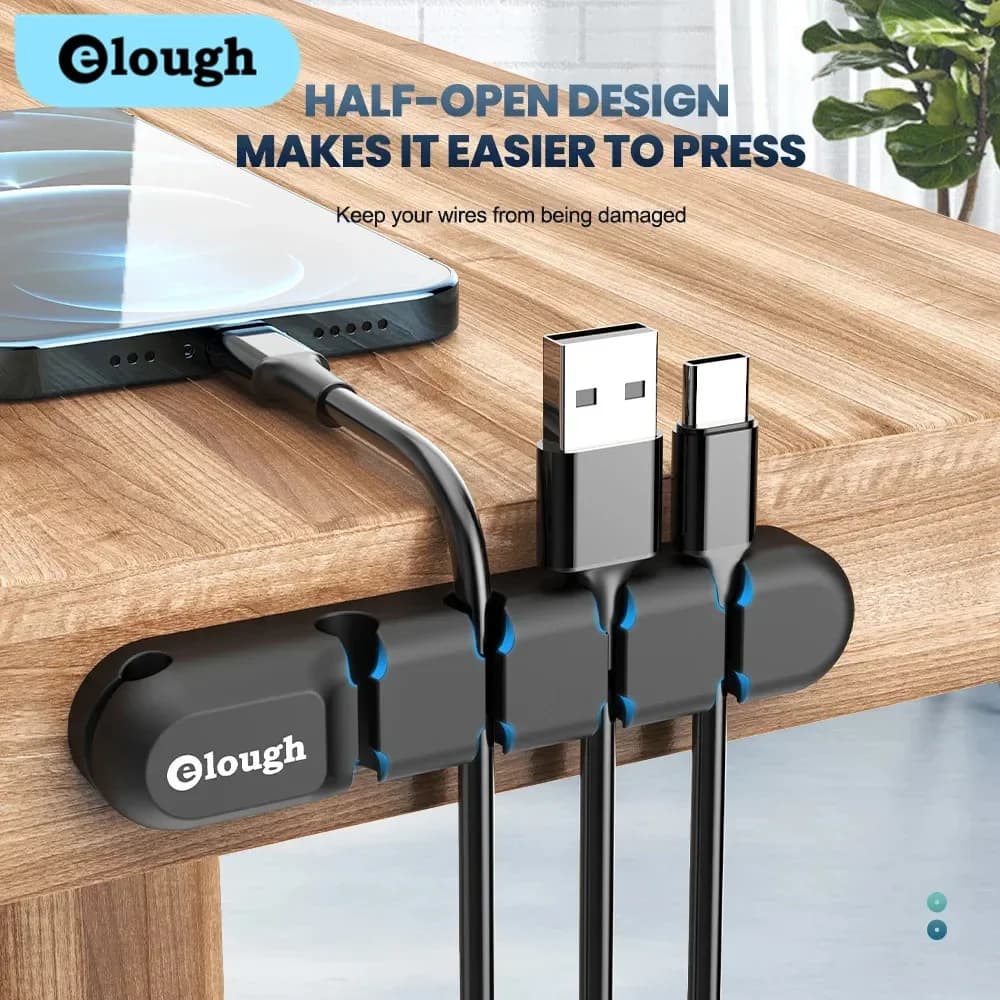 USB Cable Organizer avvolgicavo Desktop Tidy Management clip in Silicone portacavi per Mouse cuffie Wire Organizer