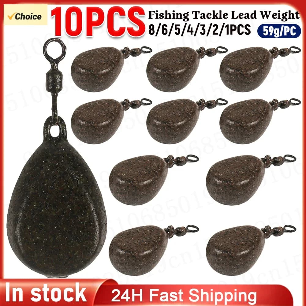 57g attrezzatura da pesca alla carpa peso piombo pera piatta pesca alla carpa peso Casting Drop Shot peso di pesca per la pesca alla carpa Clip sicura