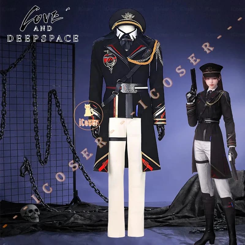 Love and Deepspace Heroines Costume Cosplay Parrucca Farspace Colonel Berretto uniforme femminile Caleb Halloween Party Donna Carnevale Outfita