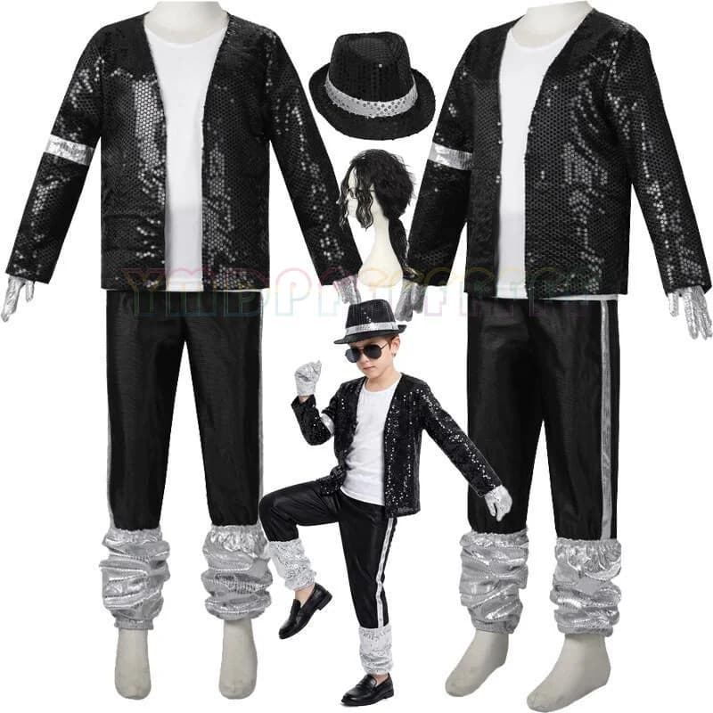 POP Dancer Michael Jackson Role Playing Performance Glitter Easter Fantasy Dress Up Wig Dance Competition Performance Costume Ha