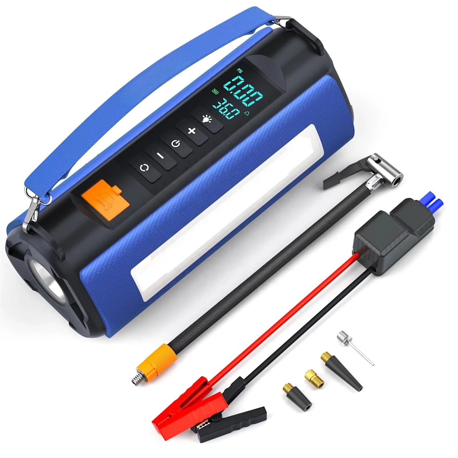 2026 4-in-1 Portable Car Jump Starter Power Bank with Air Pump LED Light 2000A Peak Current