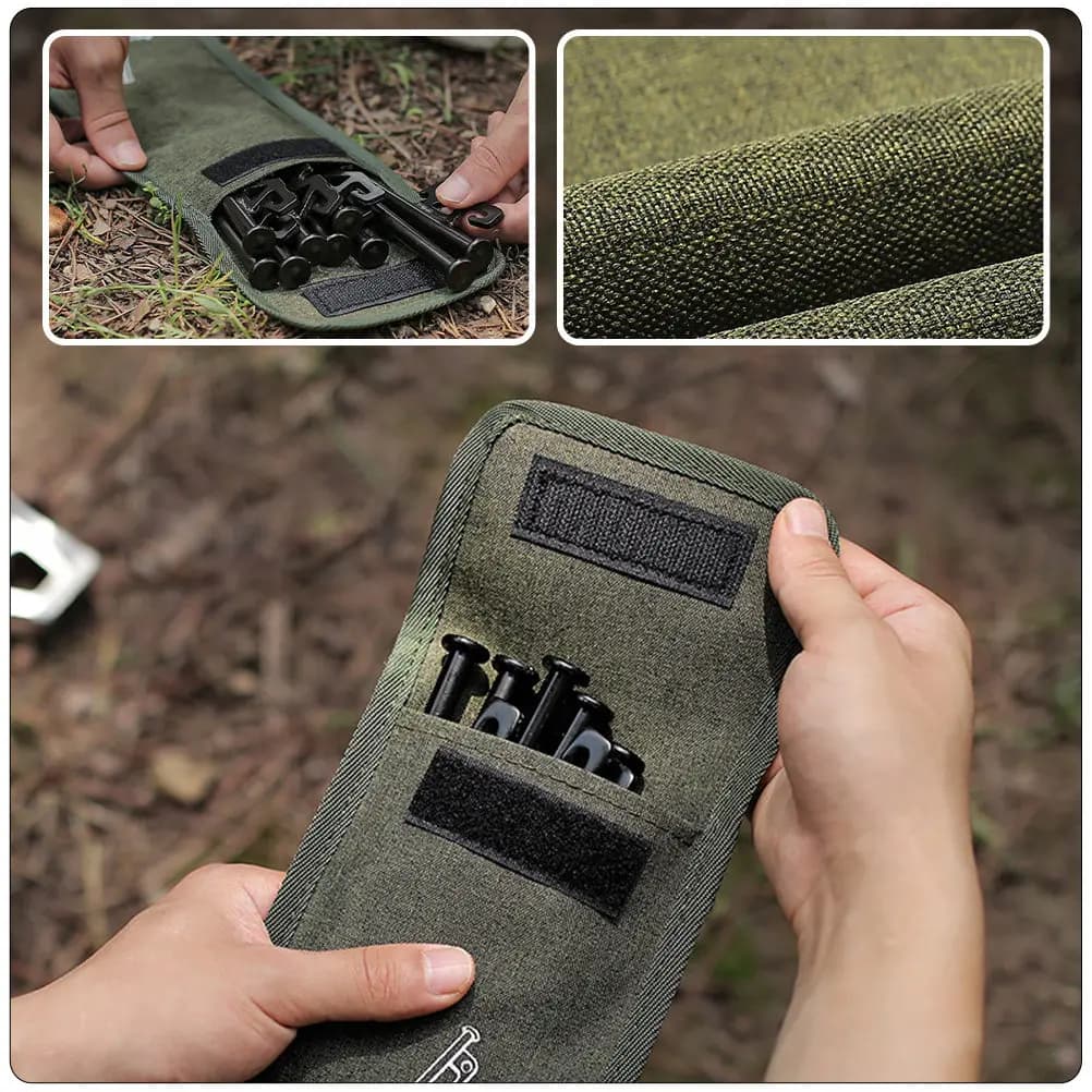 2 Pezzi Borsa Portaoggetti per Picchetti da Tenda in Poliestere Premium, Organizzatore Portatile Indispensabile per Campeggio, Escursionismo, Pesca, Picnic