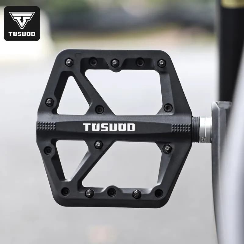 TOSUOD Pedali per bici Cuscinetto DU in nylon Pedali per bicicletta antiscivolo da montagna ultraleggeri Pedali MTB da strada con piede grande Accessori per ciclismo