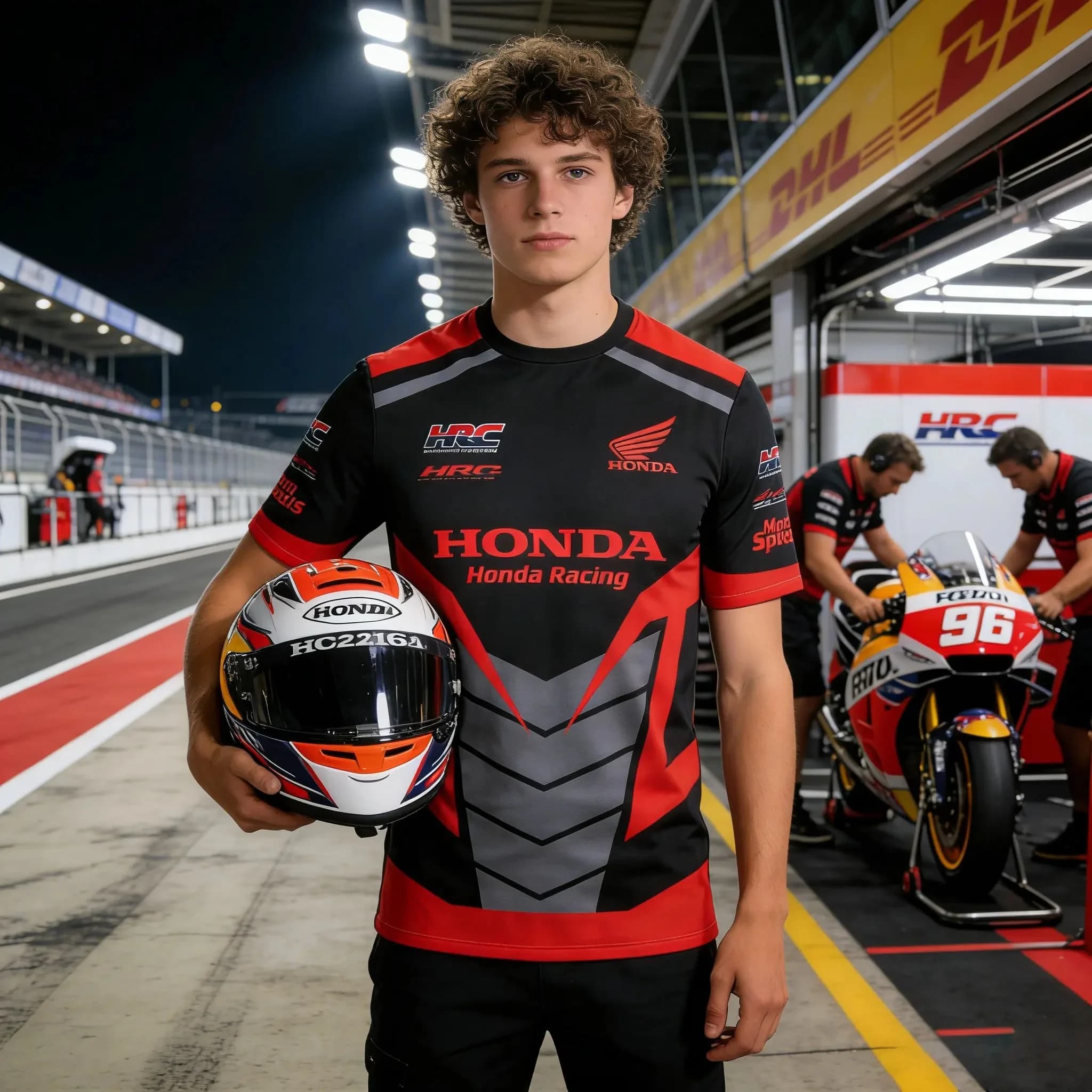 2026 new Honda racing suit, men's 3D digital printed short sleeved T-shirt, summer motorcycle riding trend polo shirt