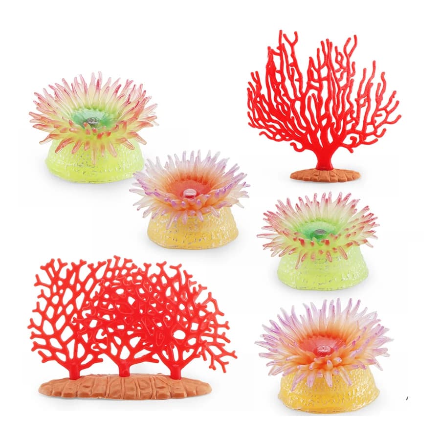 Anemoni marini di corallo realistici Animali della vita marina Figure modello in plastica Collezione educativa in miniatura Giocattoli Regalo per bambini