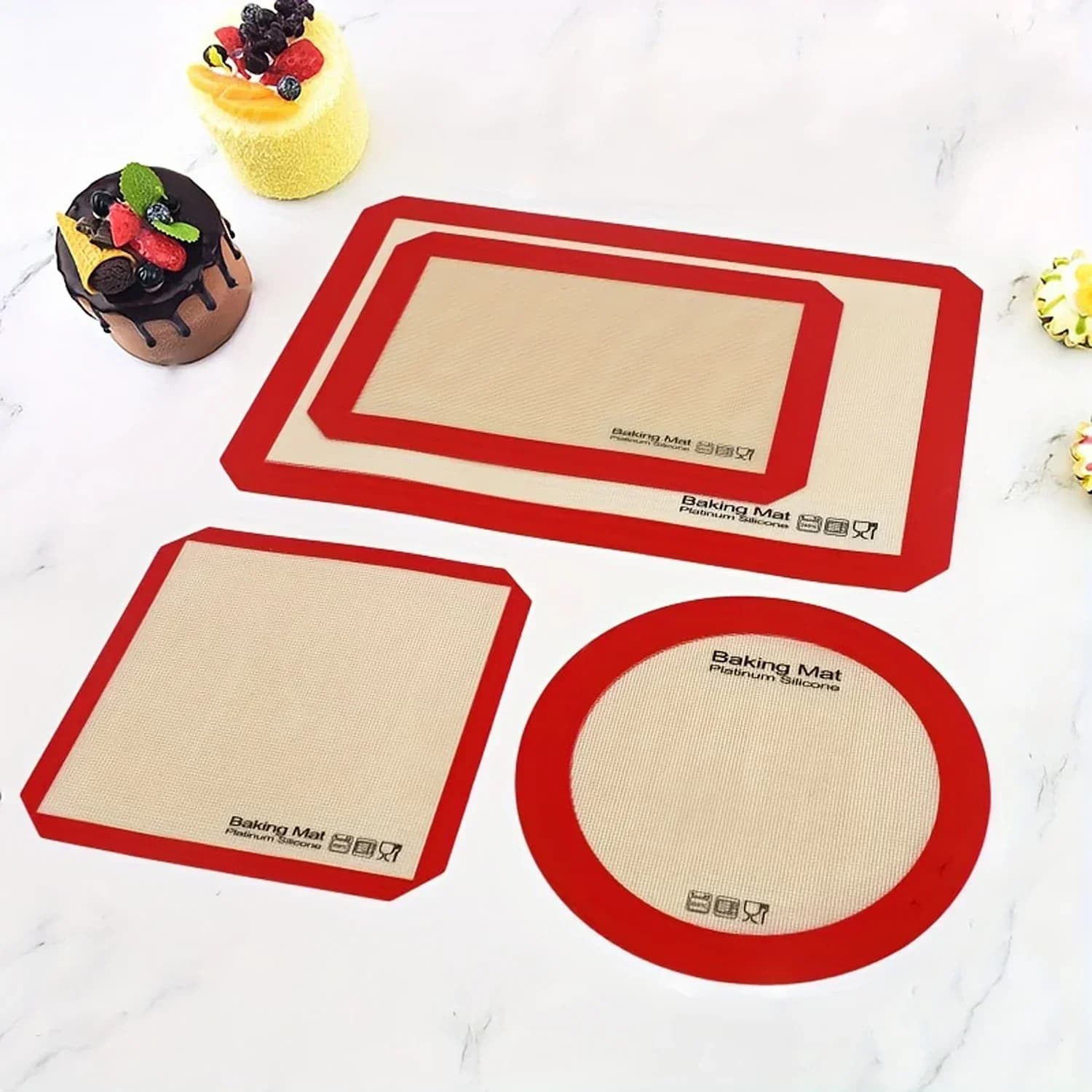 1PC Rolling Silicone Baking Mat Reusable Non-stick Baking Sheet Air Frying Machine Baking Machines Pizza Pasticceria Biscotto